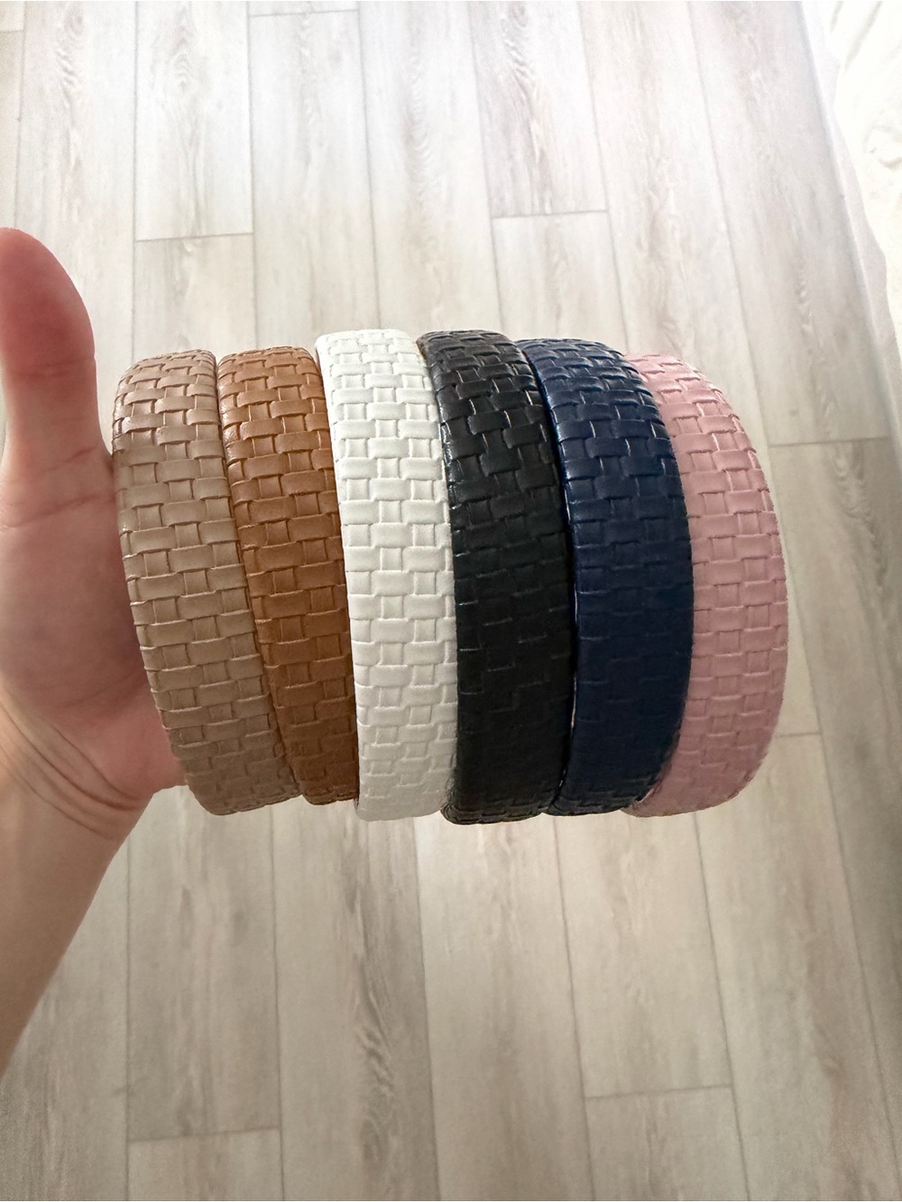 Woven Leather Headband Set - Multi Color